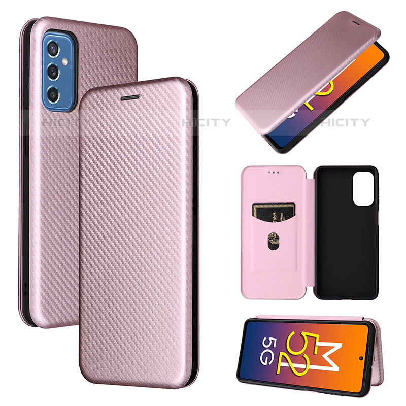 Handytasche Stand Schutzhülle Flip Leder Hülle L02Z für Samsung Galaxy M52 5G Rosegold Plus