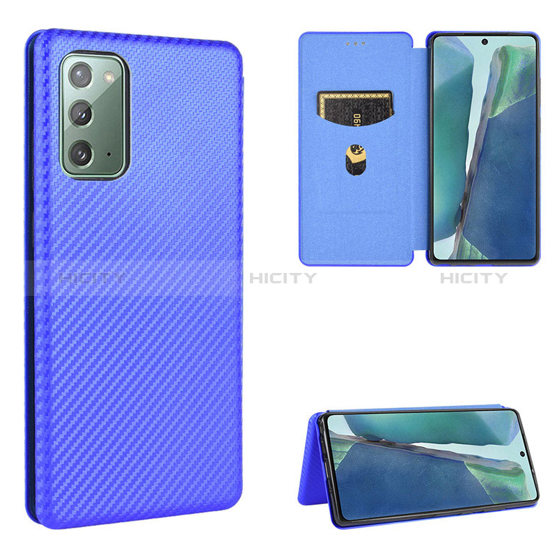 Handytasche Stand Schutzhülle Flip Leder Hülle L02Z für Samsung Galaxy Note 20 5G Blau Plus