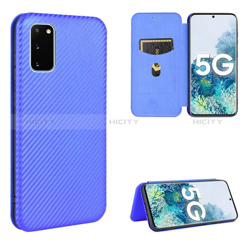 Handytasche Stand Schutzhülle Flip Leder Hülle L02Z für Samsung Galaxy S20 FE (2022) 5G Blau