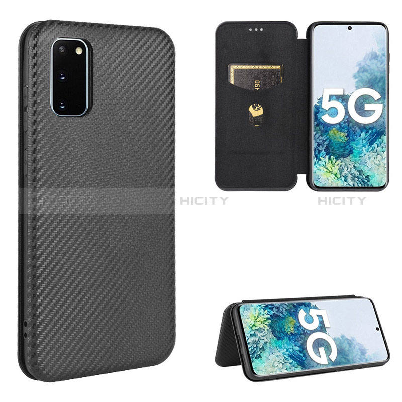 Handytasche Stand Schutzhülle Flip Leder Hülle L02Z für Samsung Galaxy S20 FE (2022) 5G Schwarz