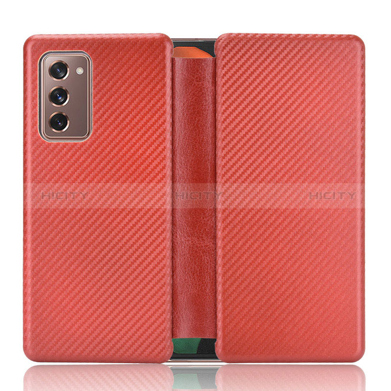 Handytasche Stand Schutzhülle Flip Leder Hülle L02Z für Samsung Galaxy Z Fold2 5G Rot Plus