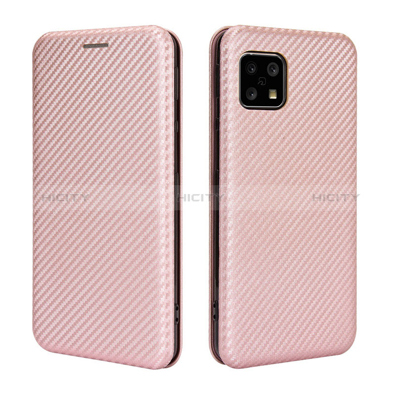 Handytasche Stand Schutzhülle Flip Leder Hülle L02Z für Sharp Aquos Sense5G Rosegold