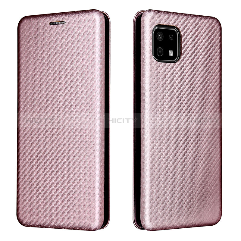 Handytasche Stand Schutzhülle Flip Leder Hülle L02Z für Sharp Aquos Sense6s Rosegold