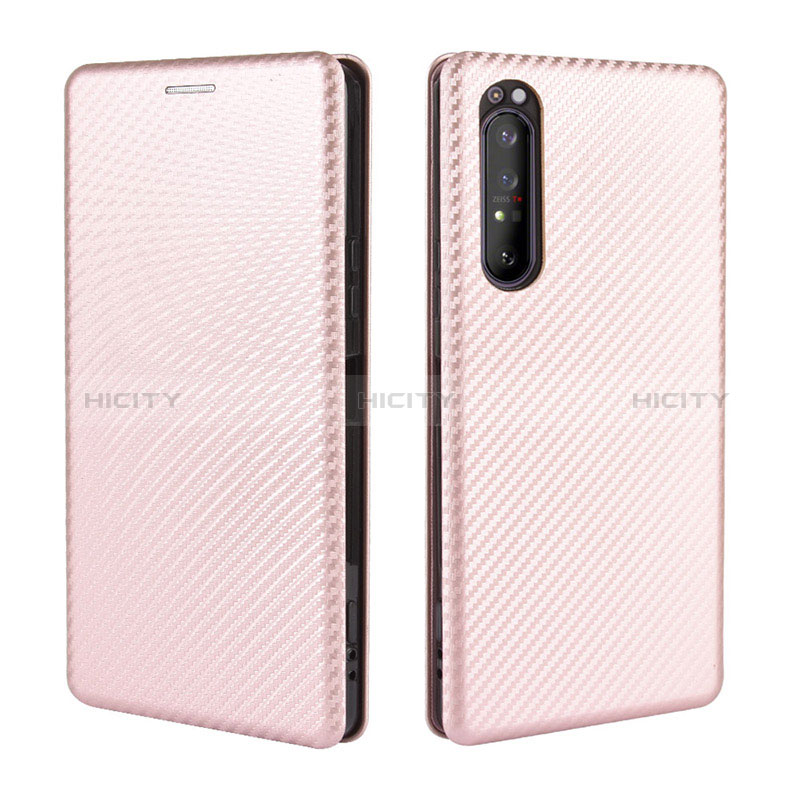 Handytasche Stand Schutzhülle Flip Leder Hülle L02Z für Sony Xperia 1 II Rosegold Plus