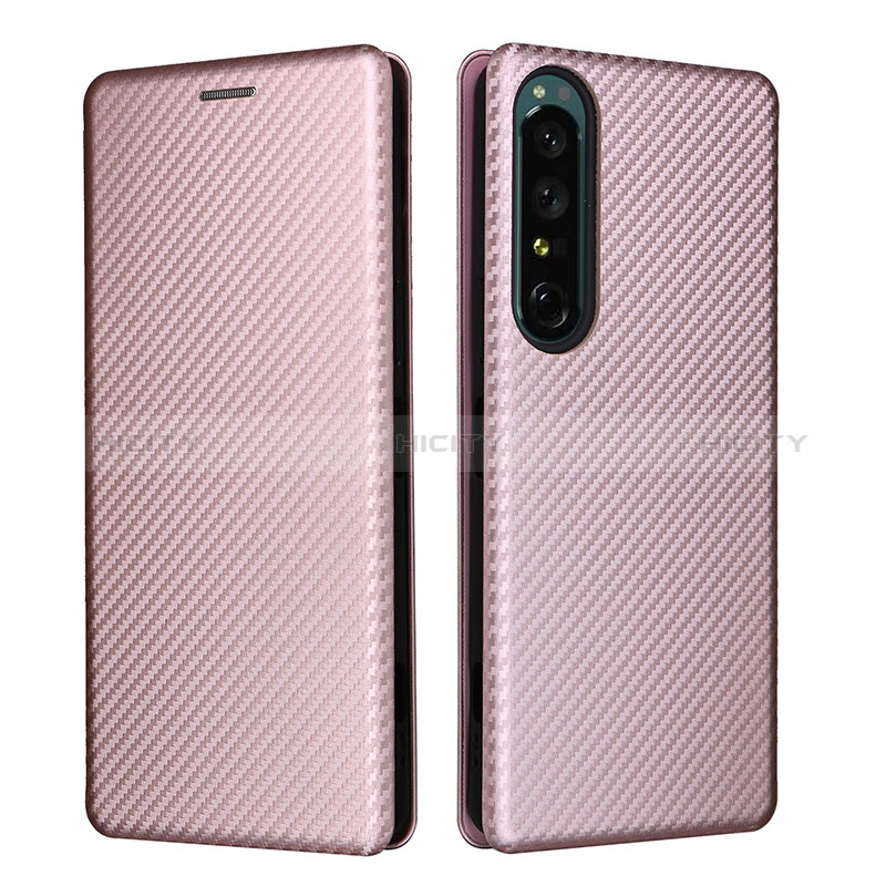 Handytasche Stand Schutzhülle Flip Leder Hülle L02Z für Sony Xperia 1 IV Rosegold Plus