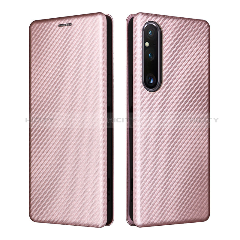 Handytasche Stand Schutzhülle Flip Leder Hülle L02Z für Sony Xperia 1 V Rosegold