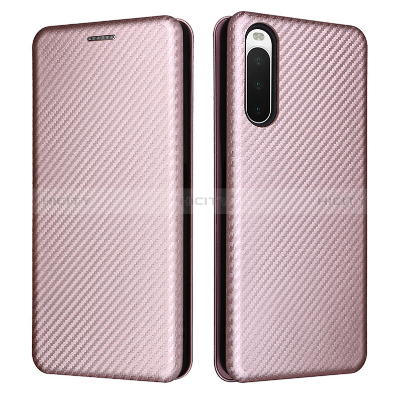 Handytasche Stand Schutzhülle Flip Leder Hülle L02Z für Sony Xperia 10 V Rosegold Plus