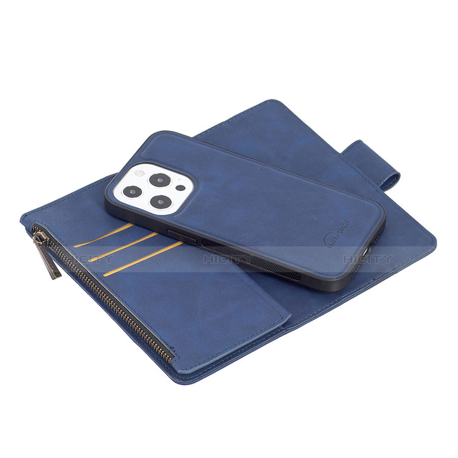 Handytasche Stand Schutzhülle Flip Leder Hülle L03 für Apple iPhone 13 Pro Blau