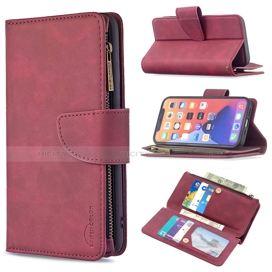 Handytasche Stand Schutzhülle Flip Leder Hülle L03 für Apple iPhone 13 Pro Max Fuchsie