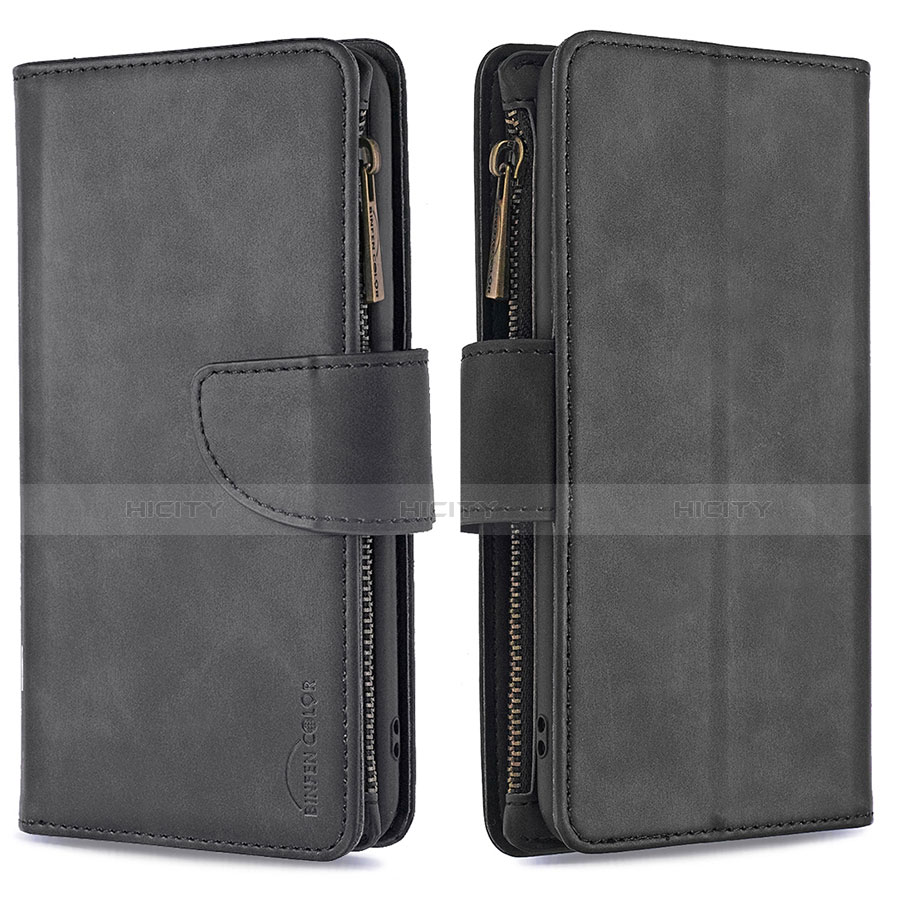 Handytasche Stand Schutzhülle Flip Leder Hülle L03 für Apple iPhone 13 Pro Max Schwarz