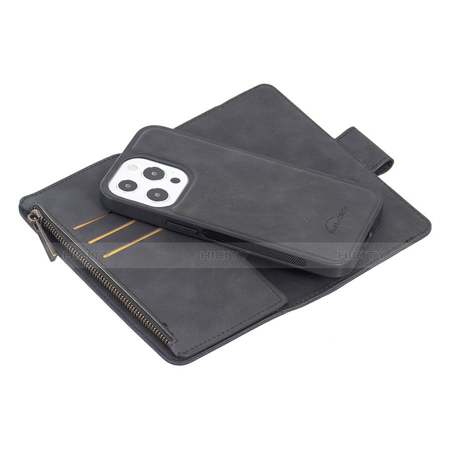 Handytasche Stand Schutzhülle Flip Leder Hülle L03 für Apple iPhone 13 Pro Max Schwarz