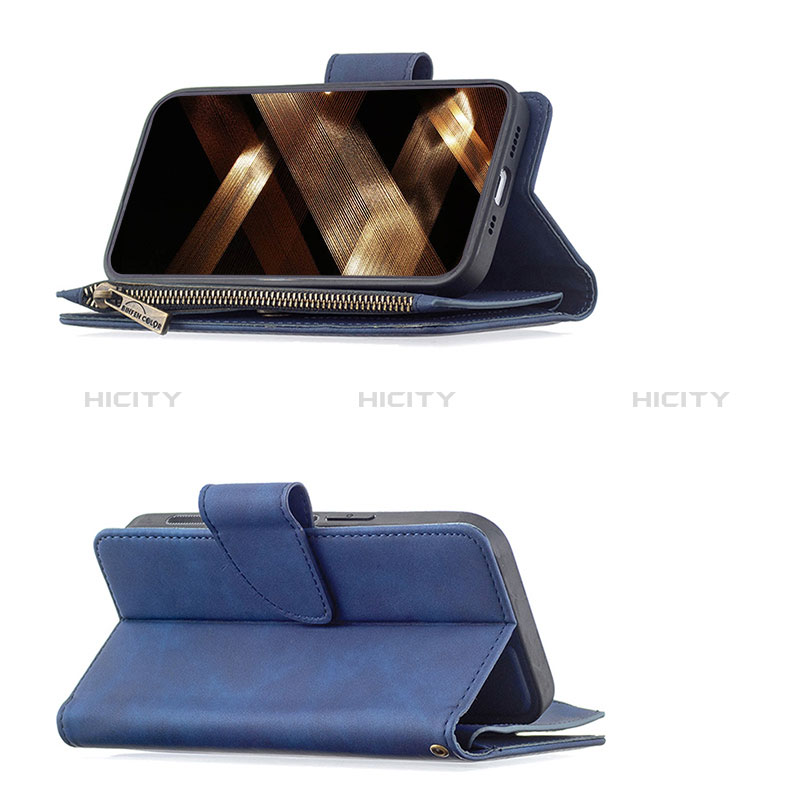 Handytasche Stand Schutzhülle Flip Leder Hülle L03 für Apple iPhone 14 Pro Blau