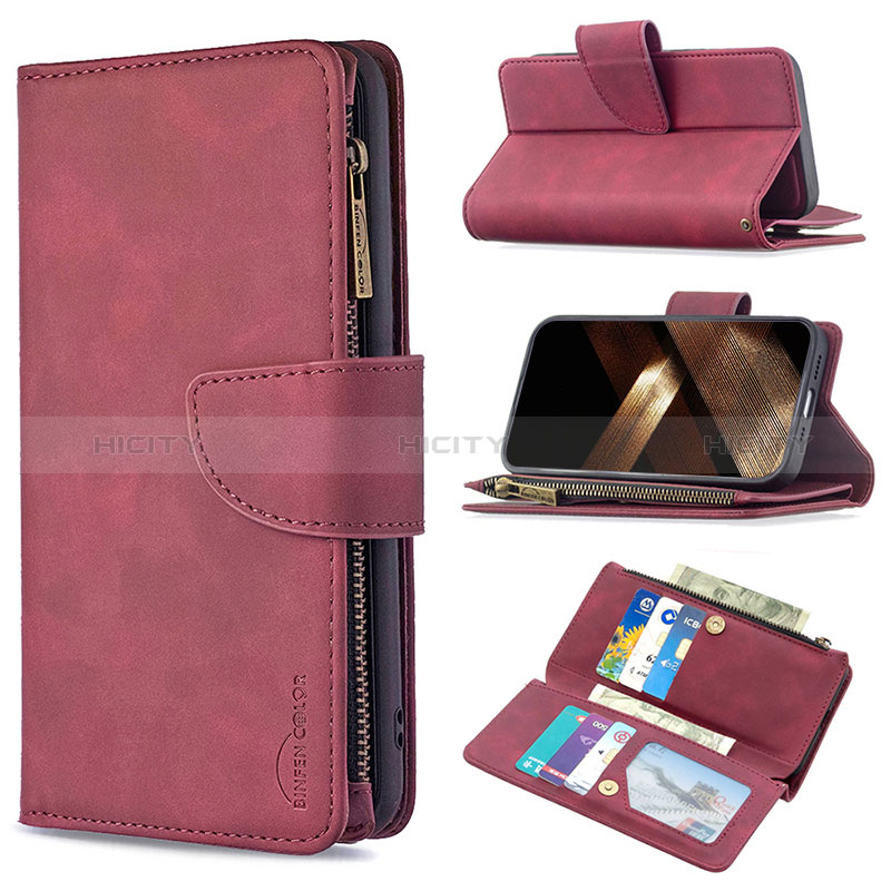 Handytasche Stand Schutzhülle Flip Leder Hülle L03 für Apple iPhone 14 Pro Fuchsie