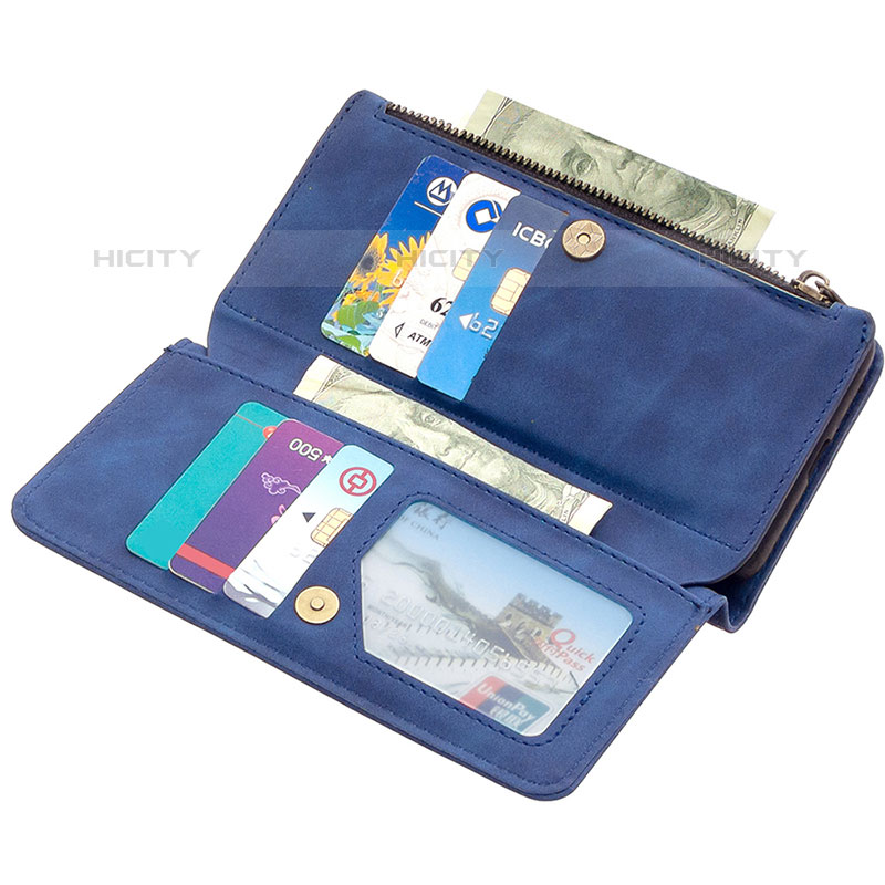 Handytasche Stand Schutzhülle Flip Leder Hülle L03 für Apple iPhone 15 Pro Blau