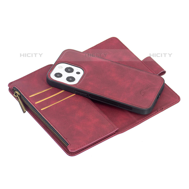 Handytasche Stand Schutzhülle Flip Leder Hülle L03 für Apple iPhone 15 Pro Fuchsie