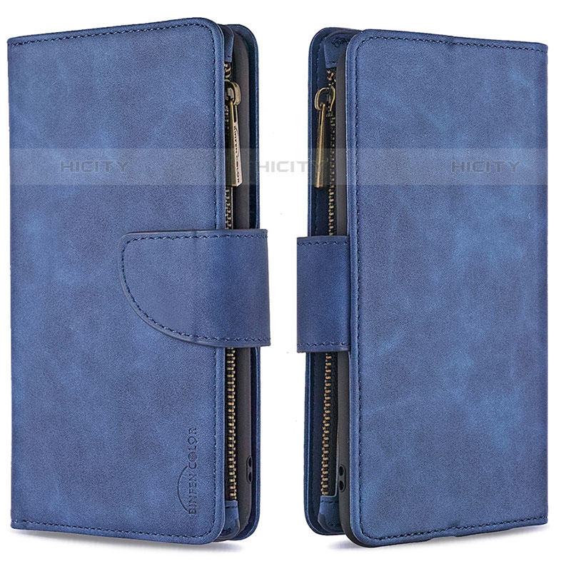 Handytasche Stand Schutzhülle Flip Leder Hülle L03 für Apple iPhone 15 Pro Max Blau