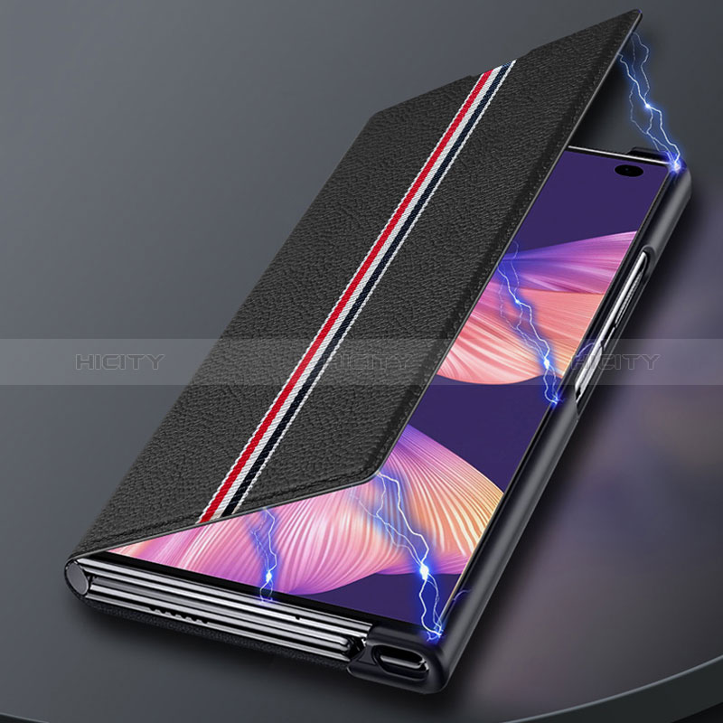 Handytasche Stand Schutzhülle Flip Leder Hülle L03 für Huawei Mate Xs 2 Schwarz