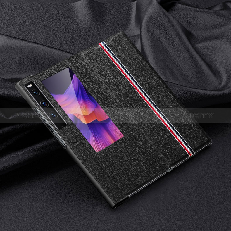 Handytasche Stand Schutzhülle Flip Leder Hülle L03 für Huawei Mate Xs 2 Schwarz