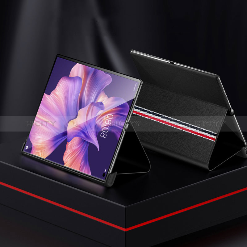 Handytasche Stand Schutzhülle Flip Leder Hülle L03 für Huawei Mate Xs 2 Schwarz