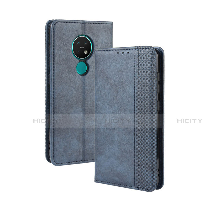 Handytasche Stand Schutzhülle Flip Leder Hülle L03 für Nokia 7.2 Blau