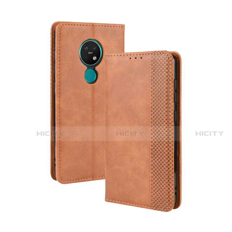 Handytasche Stand Schutzhülle Flip Leder Hülle L03 für Nokia 7.2 Orange Plus