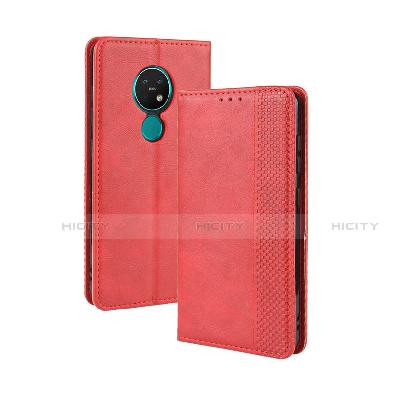 Handytasche Stand Schutzhülle Flip Leder Hülle L03 für Nokia 7.2 Rot Plus