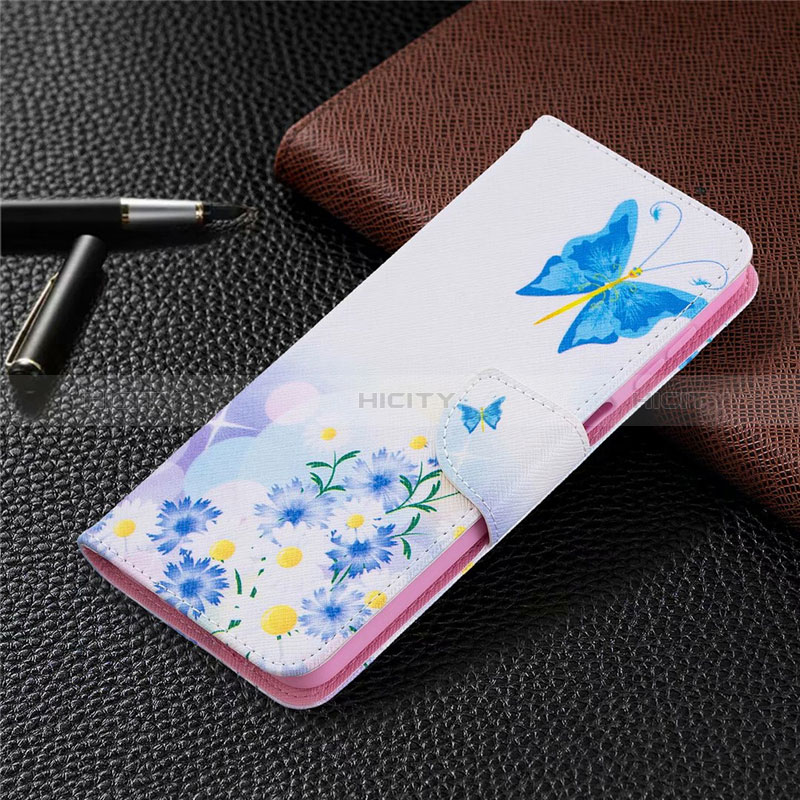 Handytasche Stand Schutzhülle Flip Leder Hülle L03 für Samsung Galaxy A12 Nacho Hellblau