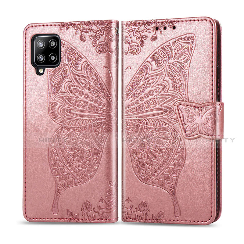 Handytasche Stand Schutzhülle Flip Leder Hülle L03 für Samsung Galaxy A42 5G Rosegold