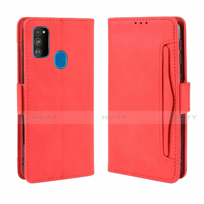 Handytasche Stand Schutzhülle Flip Leder Hülle L03 für Samsung Galaxy M21 Rot Plus