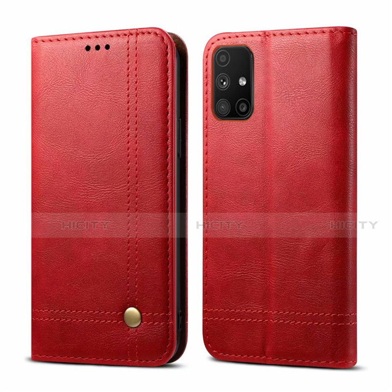 Handytasche Stand Schutzhülle Flip Leder Hülle L03 für Samsung Galaxy M51 Rot Plus