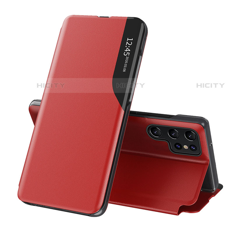 Handytasche Stand Schutzhülle Flip Leder Hülle L03 für Samsung Galaxy S21 Ultra 5G Rot Plus