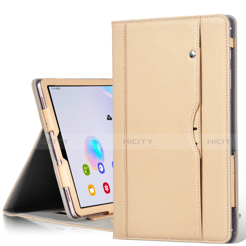 Handytasche Stand Schutzhülle Flip Leder Hülle L03 für Samsung Galaxy Tab S6 10.5 SM-T860 Gold Plus