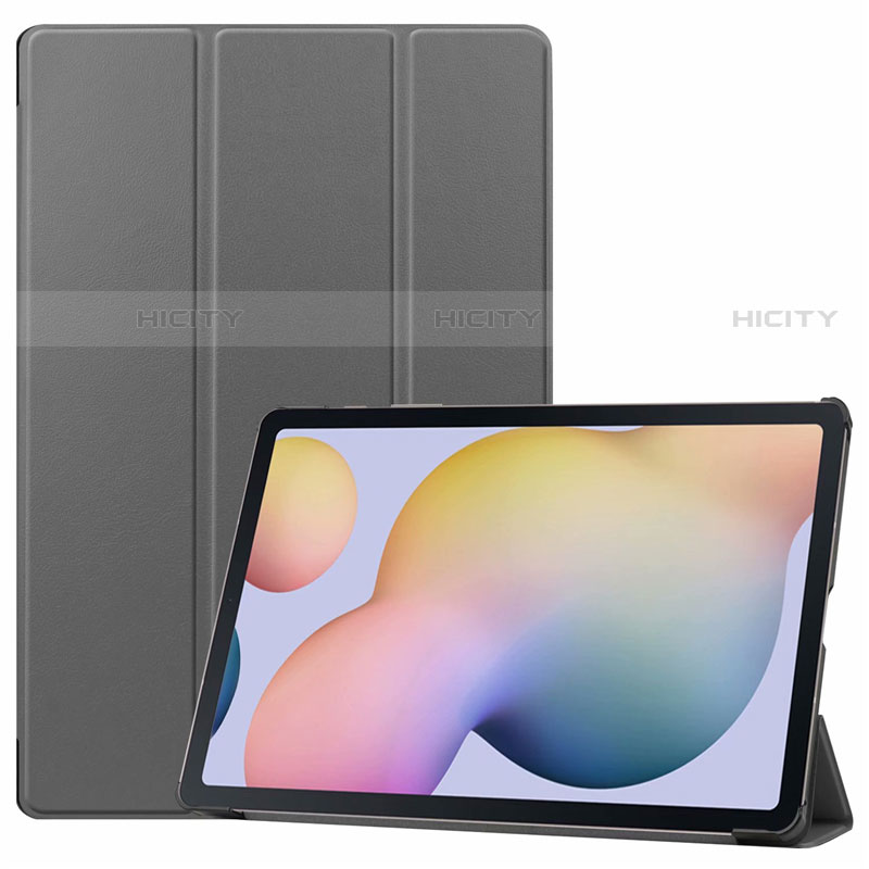 Handytasche Stand Schutzhülle Flip Leder Hülle L03 für Samsung Galaxy Tab S7 Plus 12.4 Wi-Fi SM-T970 Grau