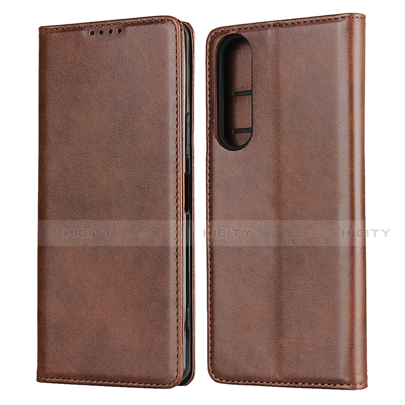 Handytasche Stand Schutzhülle Flip Leder Hülle L03 für Sony Xperia 1 II Braun