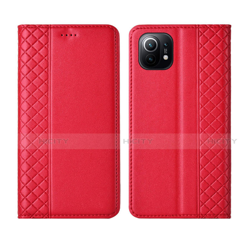 Handytasche Stand Schutzhülle Flip Leder Hülle L03 für Xiaomi Mi 11 5G Rot Plus