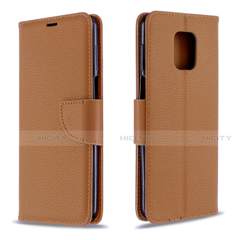 Handytasche Stand Schutzhülle Flip Leder Hülle L03 für Xiaomi Redmi Note 9 Pro Braun