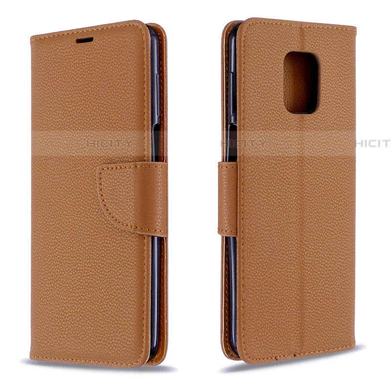 Handytasche Stand Schutzhülle Flip Leder Hülle L03 für Xiaomi Redmi Note 9S Braun