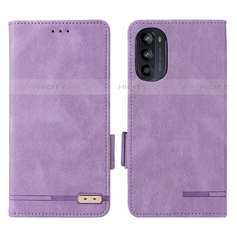 Handytasche Stand Schutzhülle Flip Leder Hülle L03Z für Motorola Moto Edge (2022) 5G Violett Plus