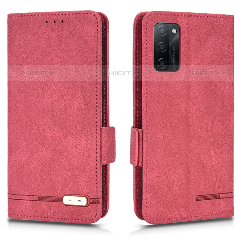 Handytasche Stand Schutzhülle Flip Leder Hülle L03Z für Oppo A55S 5G Rot Plus