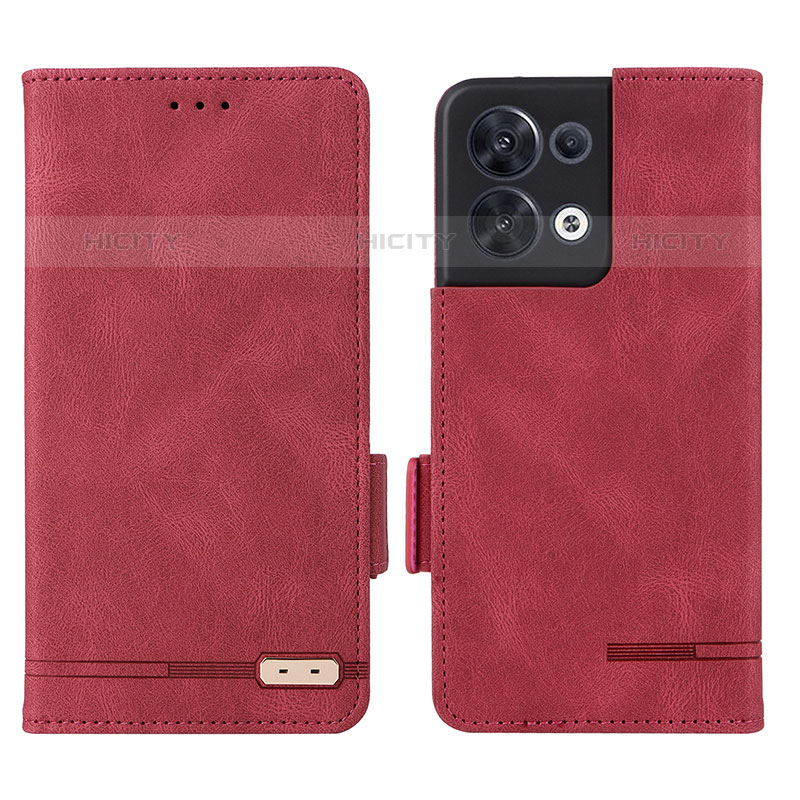 Handytasche Stand Schutzhülle Flip Leder Hülle L03Z für Oppo Reno8 5G Rot