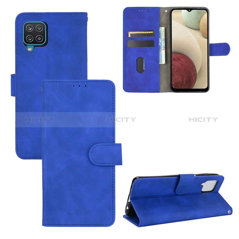 Handytasche Stand Schutzhülle Flip Leder Hülle L03Z für Samsung Galaxy A12 5G Blau Plus