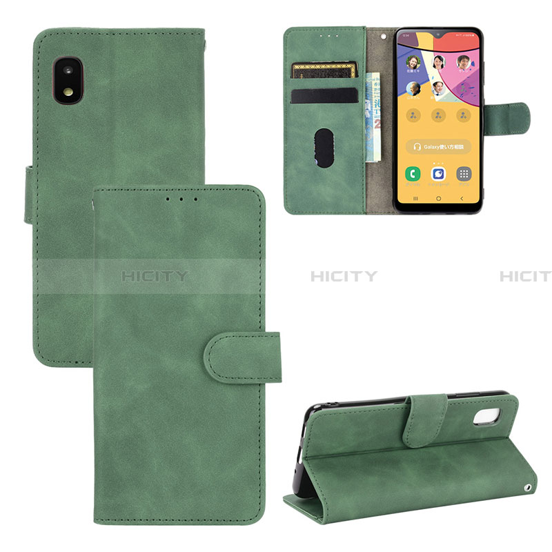 Handytasche Stand Schutzhülle Flip Leder Hülle L03Z für Samsung Galaxy A21 SC-42A Grün Plus