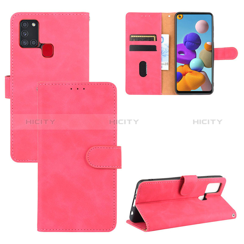 Handytasche Stand Schutzhülle Flip Leder Hülle L03Z für Samsung Galaxy A21s Pink Plus