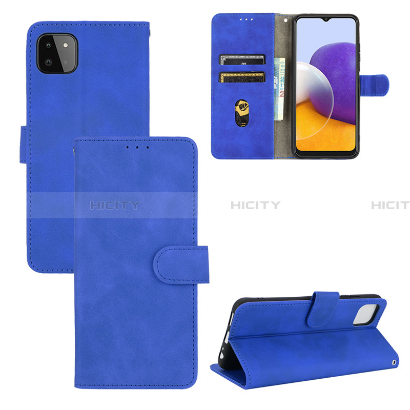 Handytasche Stand Schutzhülle Flip Leder Hülle L03Z für Samsung Galaxy A22 5G Blau