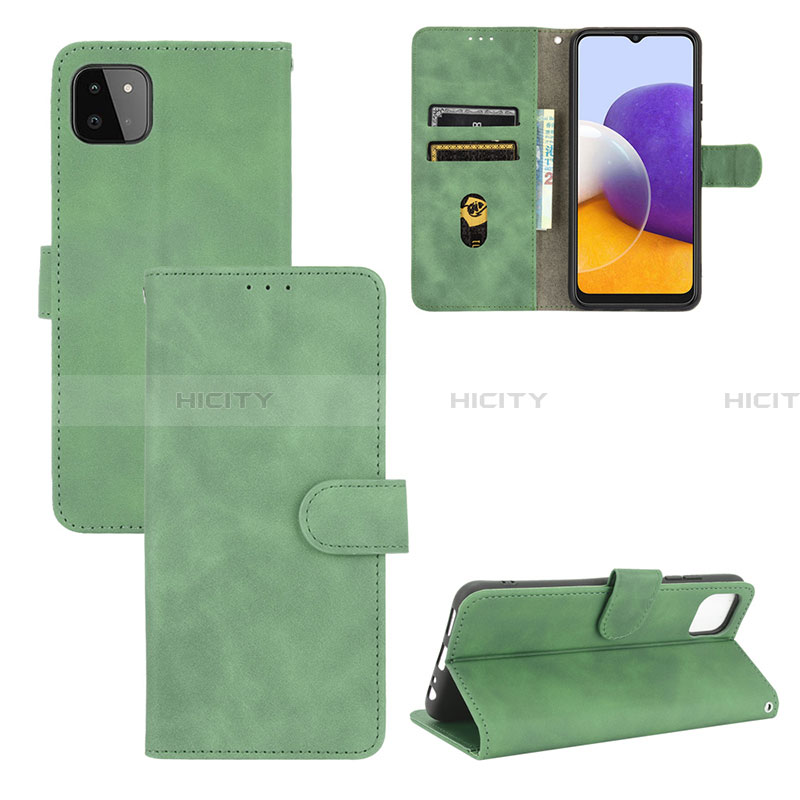 Handytasche Stand Schutzhülle Flip Leder Hülle L03Z für Samsung Galaxy A22 5G Grün