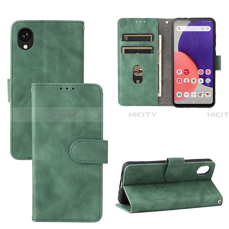 Handytasche Stand Schutzhülle Flip Leder Hülle L03Z für Samsung Galaxy A22 5G SC-56B Grün