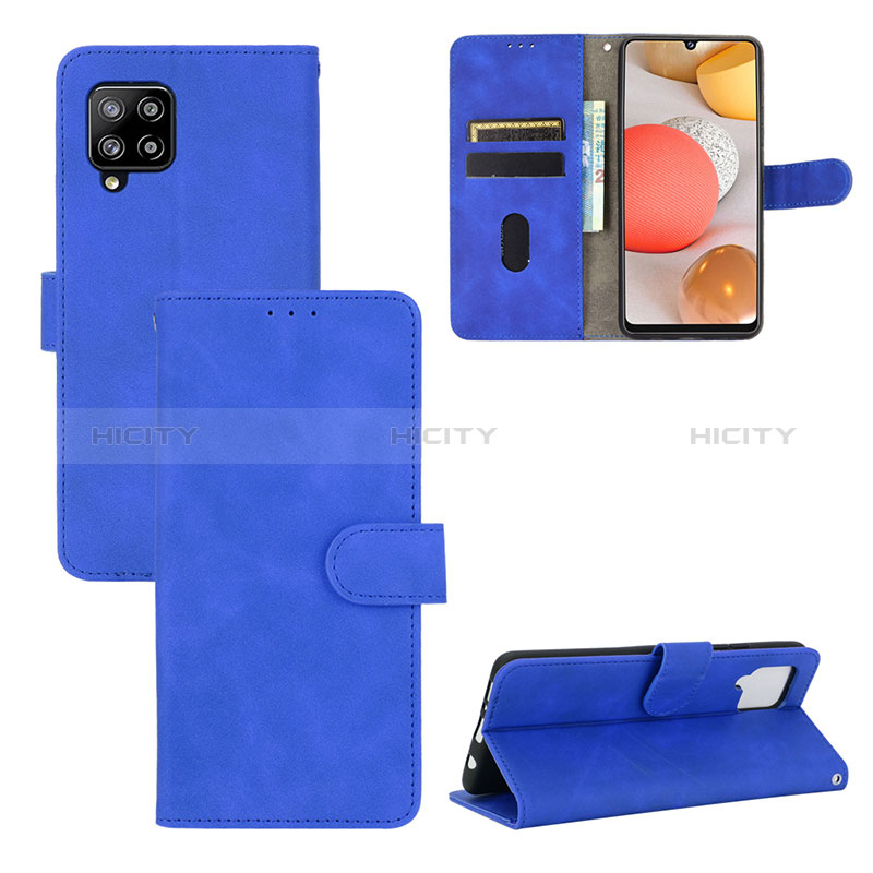 Handytasche Stand Schutzhülle Flip Leder Hülle L03Z für Samsung Galaxy A42 5G Blau