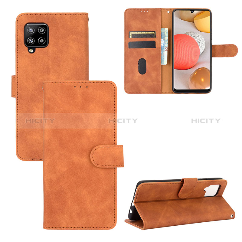 Handytasche Stand Schutzhülle Flip Leder Hülle L03Z für Samsung Galaxy A42 5G Braun