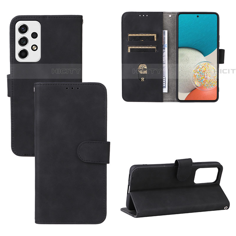 Handytasche Stand Schutzhülle Flip Leder Hülle L03Z für Samsung Galaxy A53  5G Schwarz