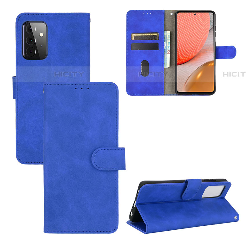 Handytasche Stand Schutzhülle Flip Leder Hülle L03Z für Samsung Galaxy A72 5G Blau Plus